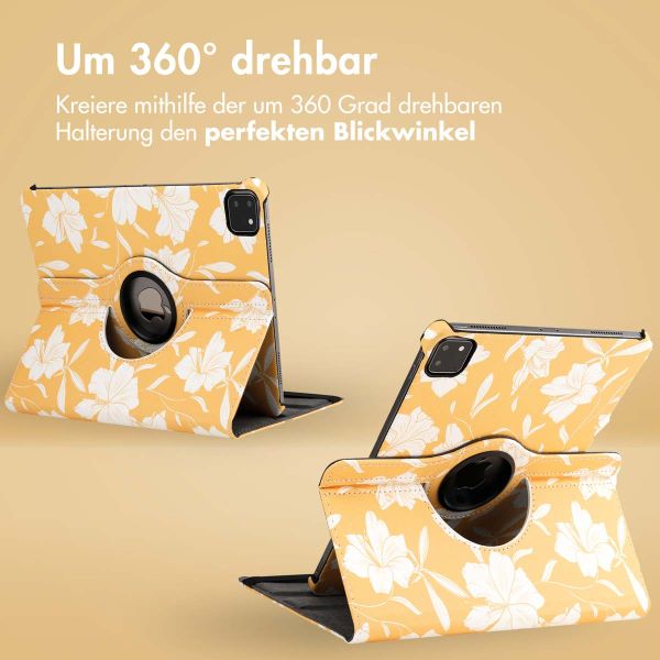 imoshion 360° drehbare Design Klapphülle für das iPad Pro 11 (2018 - 2022) - Yellow Flowers