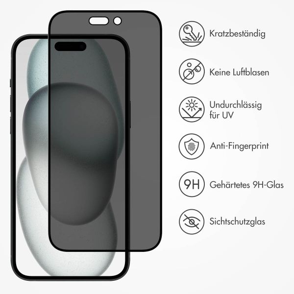 Accezz Privacy Displayschutz aus gehärtetem Glas für das iPhone 14 Pro / 15 / 16