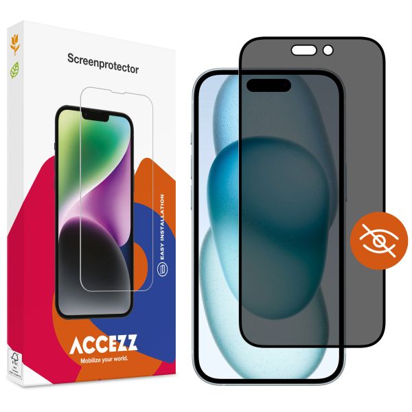 Accezz Privacy Displayschutz aus gehärtetem Glas für das iPhone 14 Pro Max / 15 Plus / 16 Plus