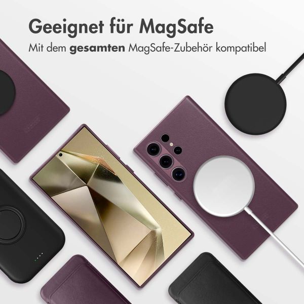 Accezz MagSafe Leather Backcover für das Samsung Galaxy S24 Ultra - Heath Purple