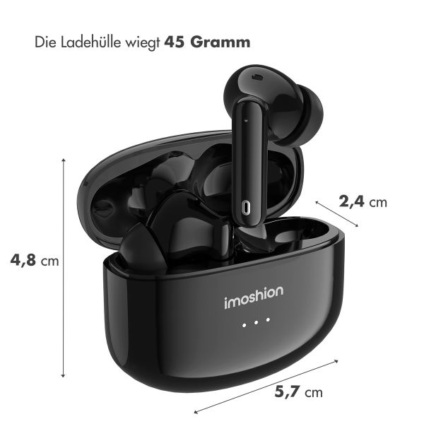 imoshion Aura Pro Earbuds – Kabellose Kopfhörer – Kabellose Bluetooth-Kopfhörer – Mit ANC-Geräuschunterdrückungsfunktion - Schwarz