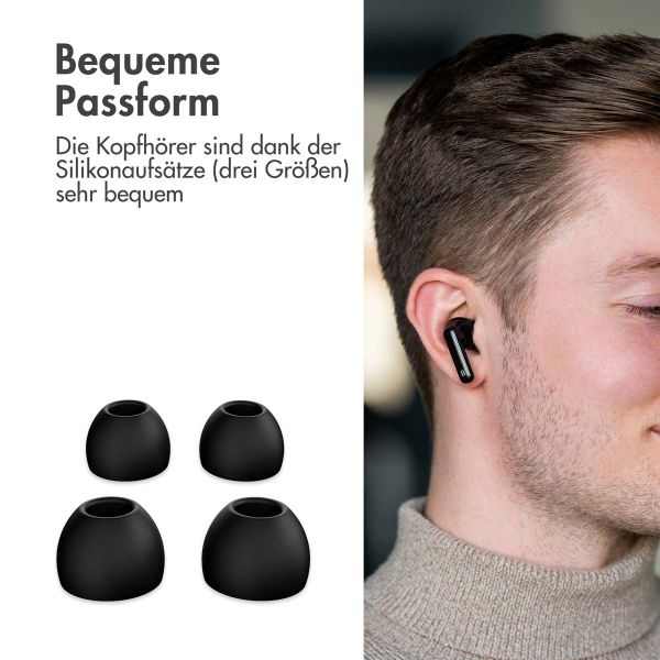 imoshion Aura Pro Earbuds – Kabellose Kopfhörer – Kabellose Bluetooth-Kopfhörer – Mit ANC-Geräuschunterdrückungsfunktion - Schwarz