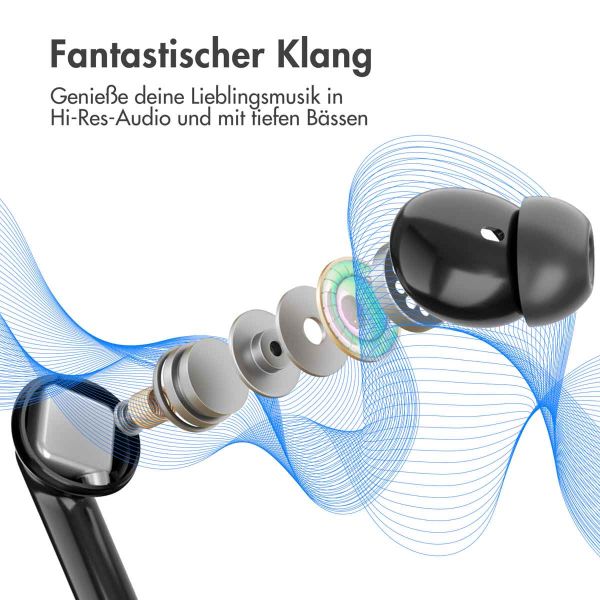 imoshion Aura Pro Earbuds – Kabellose Kopfhörer – Kabellose Bluetooth-Kopfhörer – Mit ANC-Geräuschunterdrückungsfunktion - Schwarz