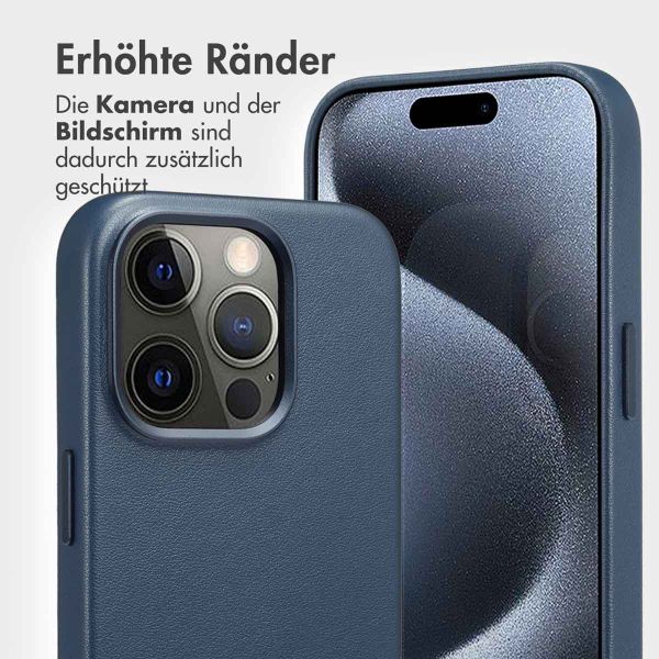 Accezz 2-in-1 Klapphülle aus Leder mit MagSafe für das iPhone 15 Pro - Nightfall Blue