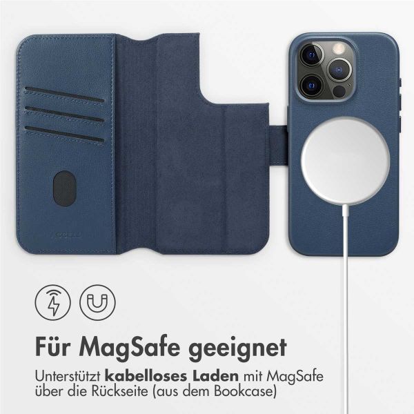 Accezz 2-in-1 Klapphülle aus Leder mit MagSafe für das iPhone 15 Pro - Nightfall Blue