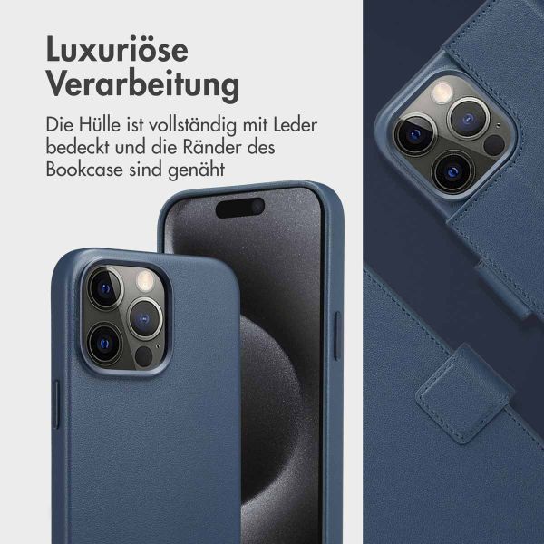 Accezz 2-in-1 Klapphülle aus Leder mit MagSafe für das iPhone 15 Pro Max - Nightfall Blue