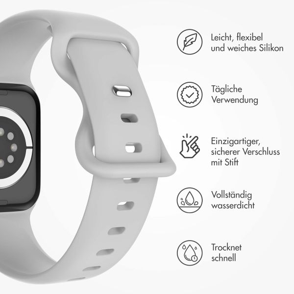 imoshion Silikonband⁺ für die Apple Watch Series 1-9 / SE - 38/40/41 mm / Series 10 - 42 mm - Fog - Größe S/M