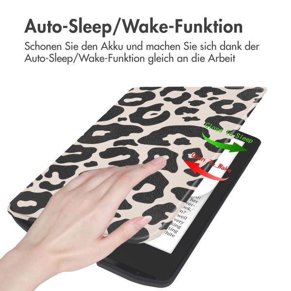 imoshion Design Slim Soft Case Sleepcover für das Pocketbook Verse / Verse Pro / Vivlio Light / Light HD - Leopard