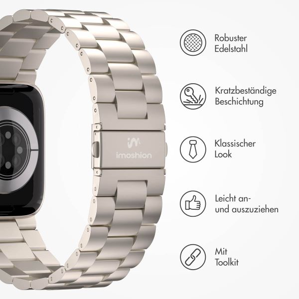 imoshion Edelstahlarmband für das Apple Watch Series 1-9 / SE - 38/40/41 mm / Series 10 - 42 mm - Starlight