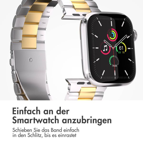 imoshion Edelstahlarmband für das Apple Watch Series 1-9 / SE - 38/40/41 mm / Series 10 - 42 mm - Silber / Gold