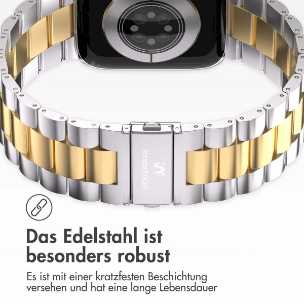 imoshion Edelstahlarmband für das Apple Watch Series 1-9 / SE - 38/40/41 mm / Series 10 - 42 mm - Silber / Gold