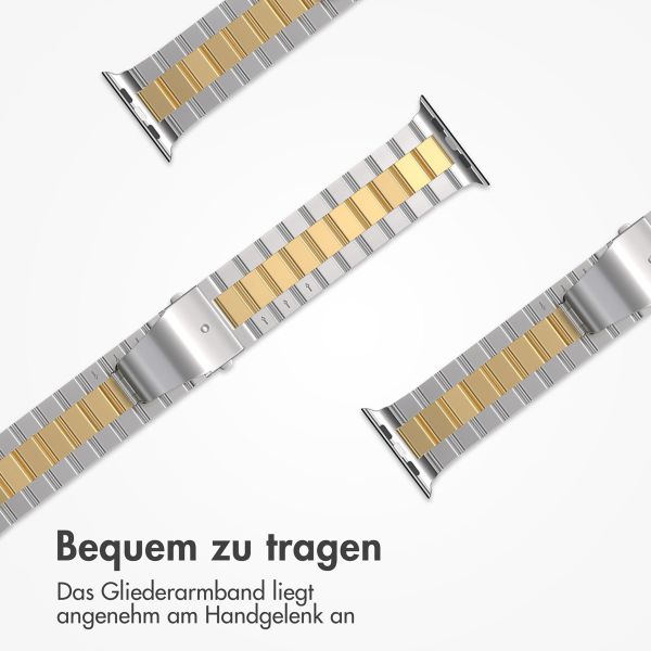 imoshion Edelstahlarmband für das Apple Watch Series 1-9 / SE - 38/40/41 mm / Series 10 - 42 mm - Silber / Gold