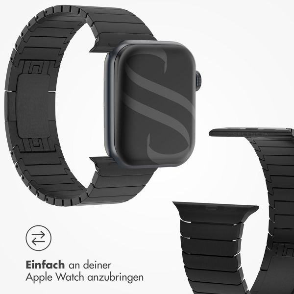 Selencia Gliederarmband aus Edelstahl für die Apple Watch Series 1-9 / SE - 38/40/41 mm / Series 10 - 42 mm - Schwarz