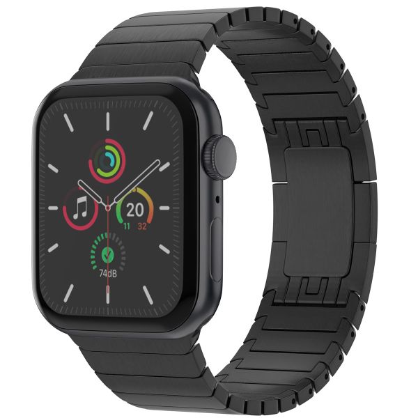 Selencia Gliederarmband aus Edelstahl für die Apple Watch Series 1-9 / SE - 38/40/41 mm / Series 10 - 42 mm - Schwarz