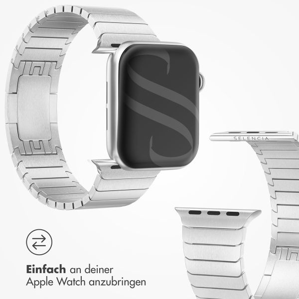 Selencia Gliederarmband aus Edelstahl für die Apple Watch Series 1-9 / SE - 38/40/41 mm / Series 10 - 42 mm - Silber