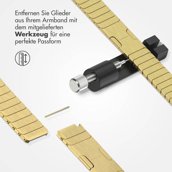 Selencia Gliederarmband aus Edelstahl für die Apple Watch Series 1-9 / SE - 38/40/41 mm / Series 10 - 42 mm - Gold