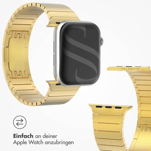 Selencia Gliederarmband aus Edelstahl für die Apple Watch Series 1-9 / SE - 38/40/41 mm / Series 10 - 42 mm - Gold