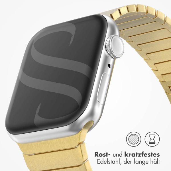 Selencia Gliederarmband aus Edelstahl für die Apple Watch Series 1-9 / SE - 38/40/41 mm / Series 10 - 42 mm - Gold