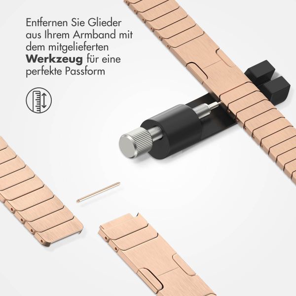 Selencia Gliederarmband aus Edelstahl für die Apple Watch Series 1-9 / SE - 38/40/41 mm / Series 10 - 42 mm - Roségold