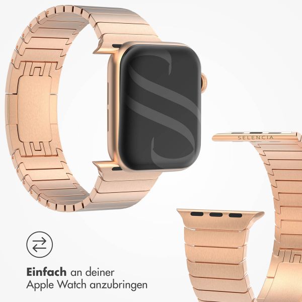 Selencia Gliederarmband aus Edelstahl für die Apple Watch Series 1-9 / SE - 38/40/41 mm / Series 10 - 42 mm - Roségold