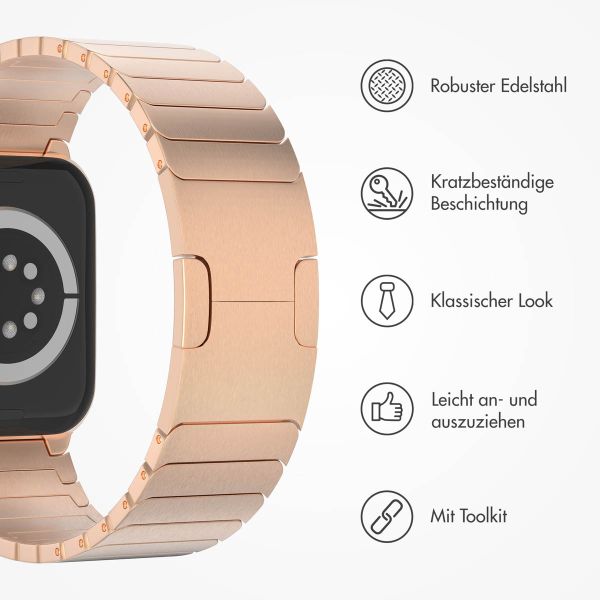 Selencia Gliederarmband aus Edelstahl für die Apple Watch Series 1-9 / SE - 38/40/41 mm / Series 10 - 42 mm - Roségold