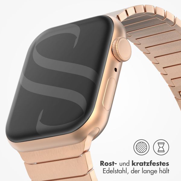 Selencia Gliederarmband aus Edelstahl für die Apple Watch Series 1-9 / SE - 38/40/41 mm / Series 10 - 42 mm - Roségold