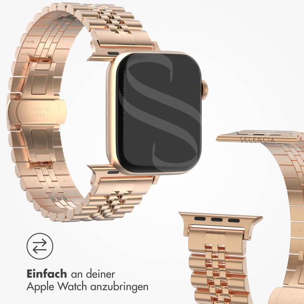 Selencia Jubilee-Edelstahlarmband für die Apple Watch Series 1-9 / SE - 38/40/41 mm / Series 10 - 42 mm - Rose Gold