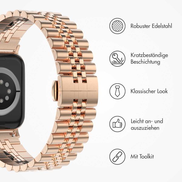 Selencia Jubilee-Edelstahlarmband für die Apple Watch Series 1-9 / SE - 38/40/41 mm / Series 10 - 42 mm - Rose Gold