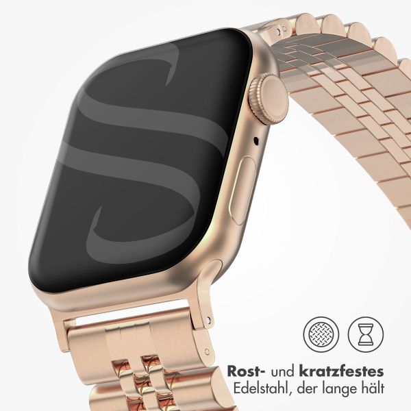 Selencia Jubilee-Edelstahlarmband für die Apple Watch Series 1-9 / SE - 38/40/41 mm / Series 10 - 42 mm - Rose Gold