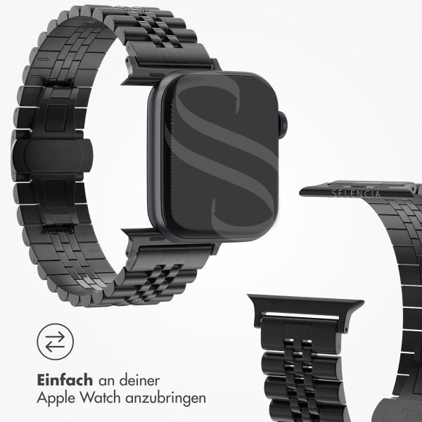 Selencia Jubilee-Edelstahlarmband für die Apple Watch Series 1-9 / SE - 38/40/41 mm / Series 10 - 42 mm - Schwarz