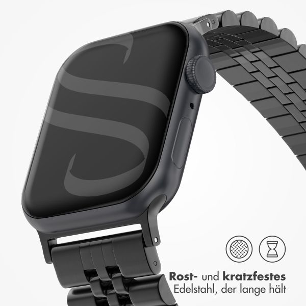 Selencia Jubilee-Edelstahlarmband für die Apple Watch Series 1-9 / SE - 38/40/41 mm / Series 10 - 42 mm - Schwarz