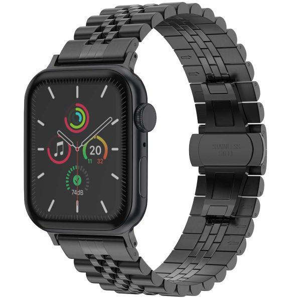 Selencia Jubilee-Edelstahlarmband für die Apple Watch Series 1-9 / SE - 38/40/41 mm / Series 10 - 42 mm - Schwarz