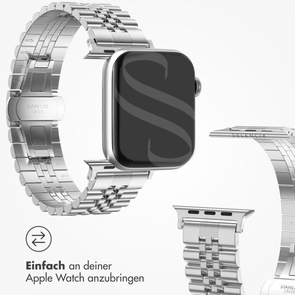 Selencia Jubilee-Edelstahlarmband für die Apple Watch Series 1-9 / SE - 38/40/41 mm / Series 10 - 42 mm - Silber