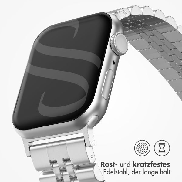 Selencia Jubilee-Edelstahlarmband für die Apple Watch Series 1-9 / SE - 38/40/41 mm / Series 10 - 42 mm - Silber