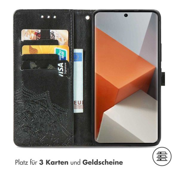 iMoshion Mandala Klapphülle für das Xiaomi Redmi Note 13 Pro Plus (5G) - Schwarz