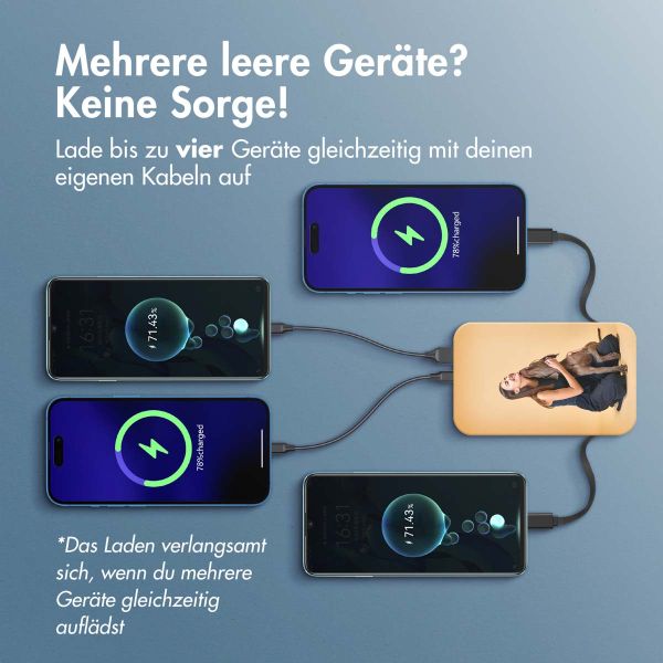 Gestalte deine eigene 10.000-mAh-Powerbank mit integrierten Kabeln – Weiß