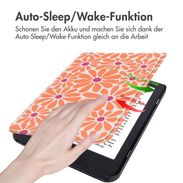 imoshion Design Slim Hard Case Sleepcover für das Kobo Nia - Orange Flowers Connect