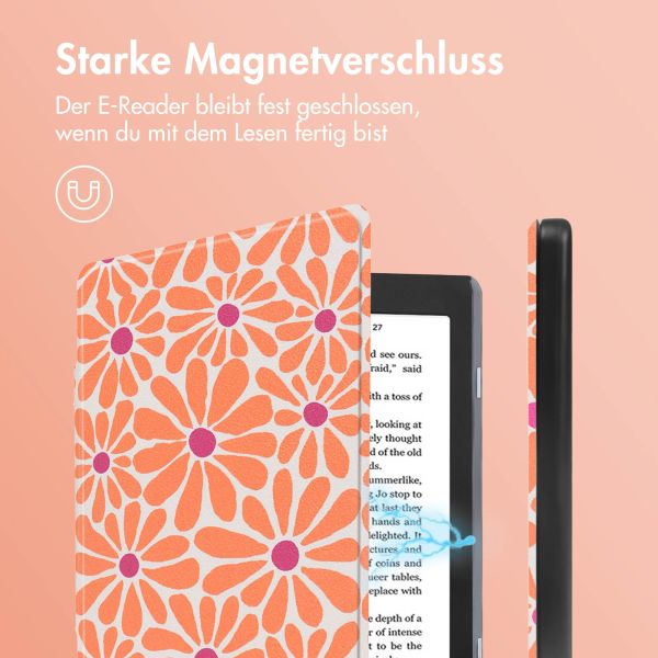 imoshion Design Slim Hard Case Sleepcover für das Kobo Nia - Orange Flowers Connect