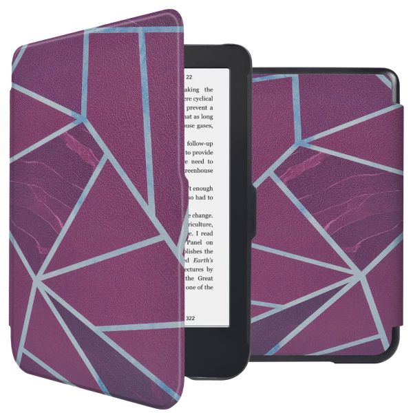 imoshion Design Slim Hard Case Sleepcover für das Kobo Clara 2E / Tolino Shine 4 - Bordeaux Graphic