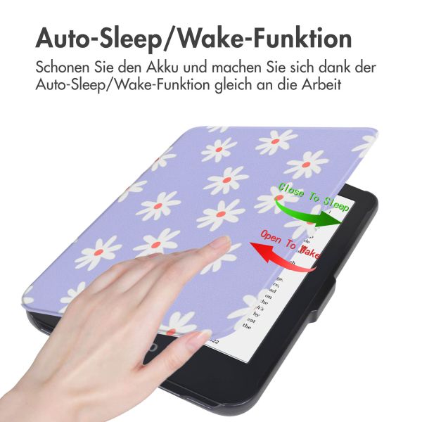 imoshion Design Slim Hard Case Sleepcover für das Kobo Clara 2E / Tolino Shine 4 - Flowers Distance