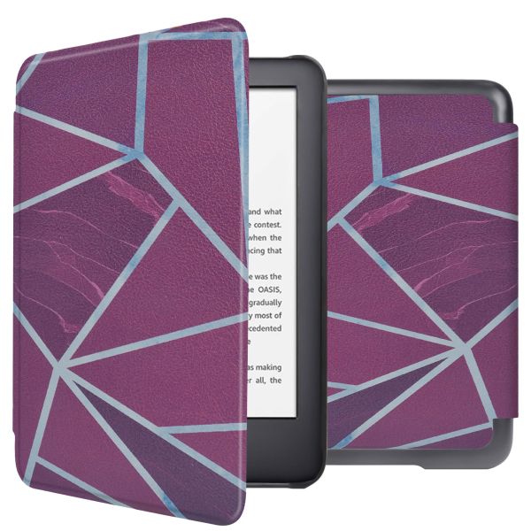 imoshion Design Slim Hard Case Sleepcover für das Amazon Kindle (2022) 11th gen - Bordeaux Graphic