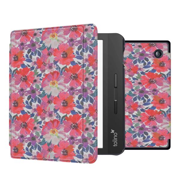 imoshion Design Slim Hard Case Sleepcover mit Stand für das Tolino Vision 5 - Flower Watercolor