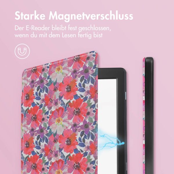 imoshion Design Slim Hard Case Sleepcover für das Tolino Page 2 - Flower Watercolor