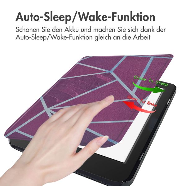 imoshion Design Slim Hard Case Sleepcover für das Tolino Page 2 - Bordeaux Graphic