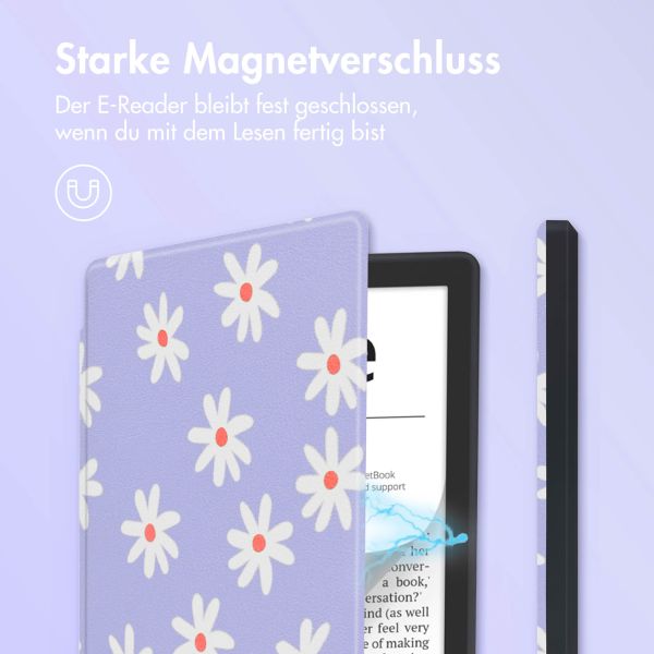 imoshion Design Slim Soft Case Sleepcover für das Pocketbook Verse / Verse Pro / Vivlio Light / Light HD - Flowers Distance