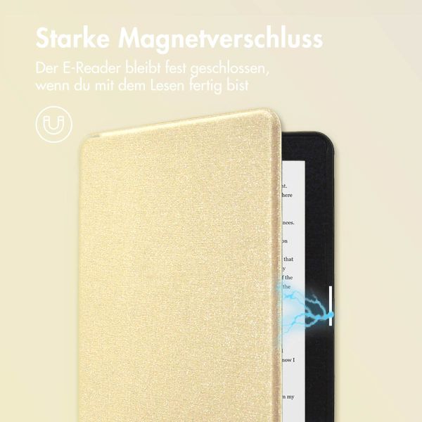 imoshion Canvas Sleepcover Klapphülle für das Kobo Clara HD - Glitter Gold