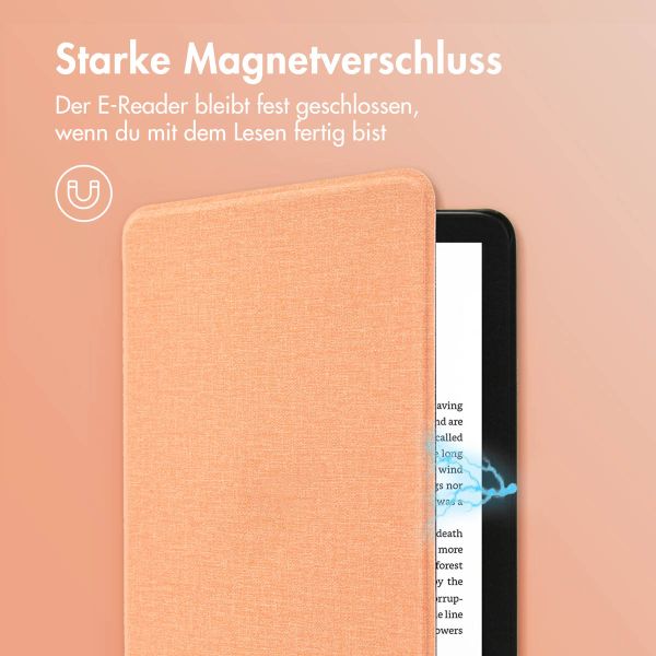 imoshion Canvas Sleepcover Klapphülle für das Amazon Kindle (2022) 11th gen - Peach