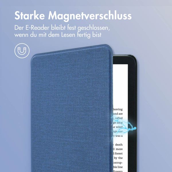 imoshion Canvas Sleepcover Klapphülle für das Amazon Kindle (2022) 11th gen - Dunkelblau