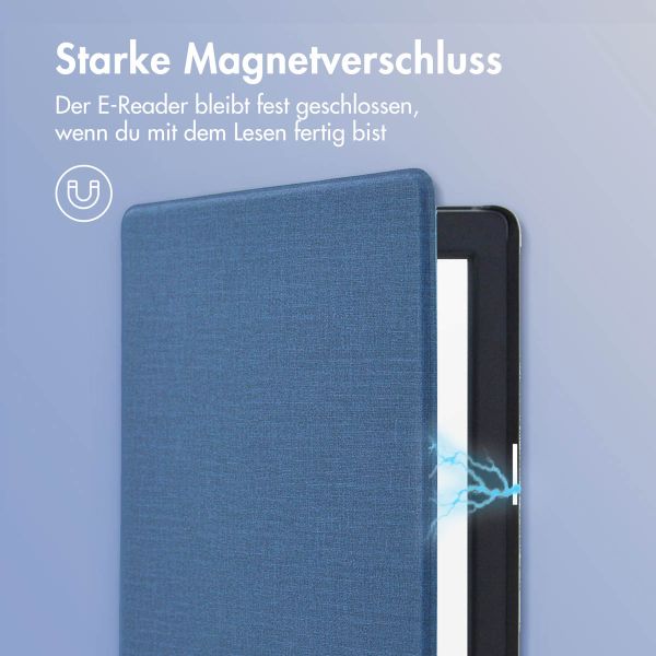 imoshion Canvas Sleepcover Klapphülle für das Tolino Page 2 - Dunkelblau