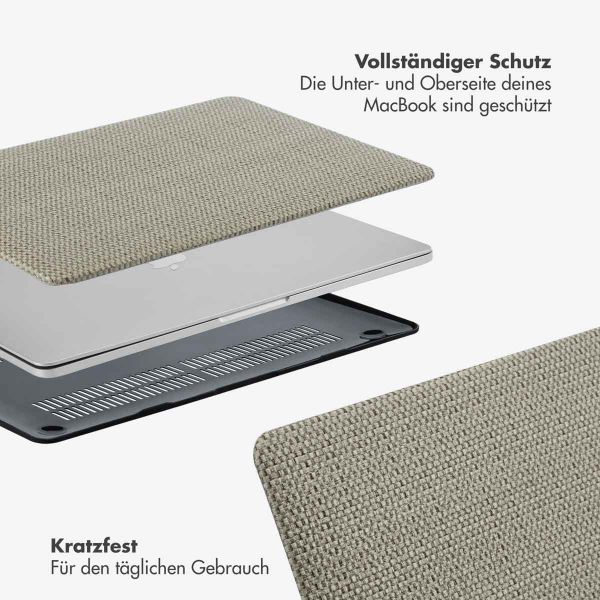 Selencia Cover mit gewebter Oberfläche für das MacBook Pro 13 Zoll (2020 / 2022) - A2289 / A2251 - Taupe